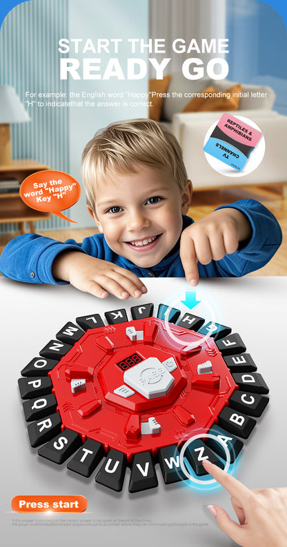 2pc Electronic Alphabet Categories Game - Fast-Paced Word Challenge for Family Fun(blue) V888-ELOSUNG35830