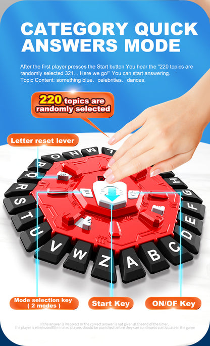 2pc Electronic Alphabet Categories Game - Fast-Paced Word Challenge for Family Fun(blue) V888-ELOSUNG35830