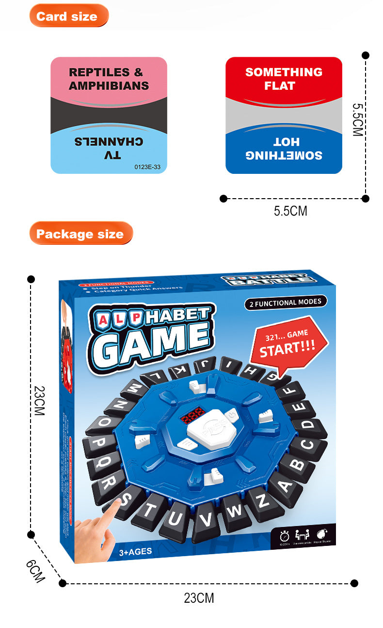 2pc Electronic Alphabet Categories Game - Fast-Paced Word Challenge for Family Fun(blue) V888-ELOSUNG35830