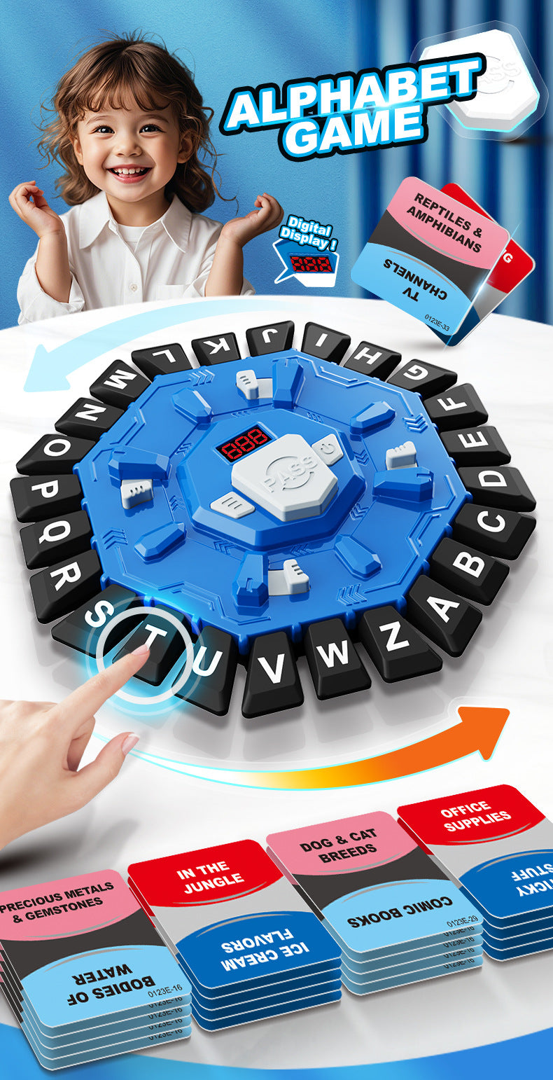 2pc Electronic Alphabet Categories Game - Fast-Paced Word Challenge for Family Fun(red) V888-ELOSUNG35831