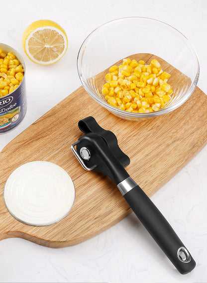2pc Multifunctional Safe-Cut Can Opener - Smooth Edge, Ergonomic Handle(black) V888-ELOSUNG35832