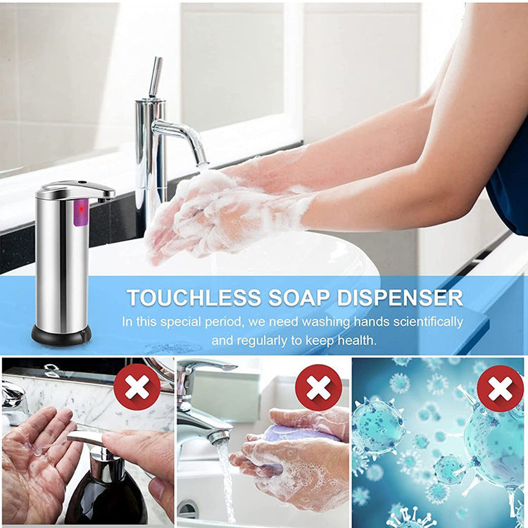 Touchless Automatic Soap Dispenser - Stainless Steel, Adjustable Volume, Infrared Sensor for Kitchen & V888-ELOSUNG35834
