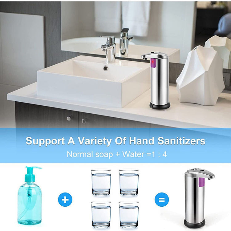 Touchless Automatic Soap Dispenser - Stainless Steel, Adjustable Volume, Infrared Sensor for Kitchen & V888-ELOSUNG35834