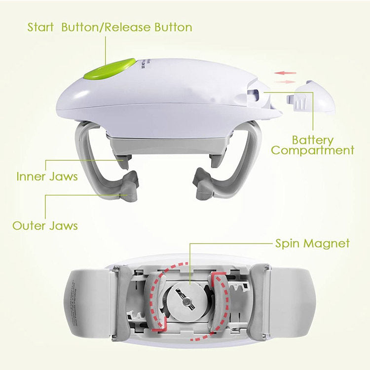 Effortless Electric Jar Opener - Automatic Grip for Arthritis Sufferers, Seniors & Weak Hands(white) V888-ELOSUNG35835