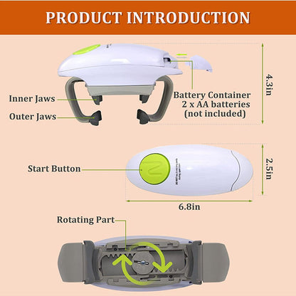 Effortless Electric Jar Opener - Automatic Grip for Arthritis Sufferers, Seniors & Weak Hands(white) V888-ELOSUNG35835