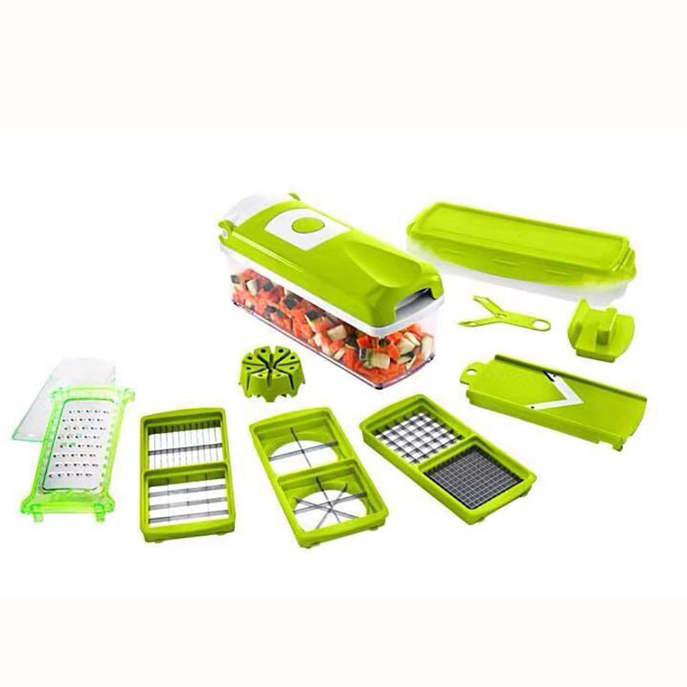 Multi-Functional Vegetable Chopper & Slicer Set - Dicer, Grater with Food Container & Peeler(green) V888-ELOSUNG35837