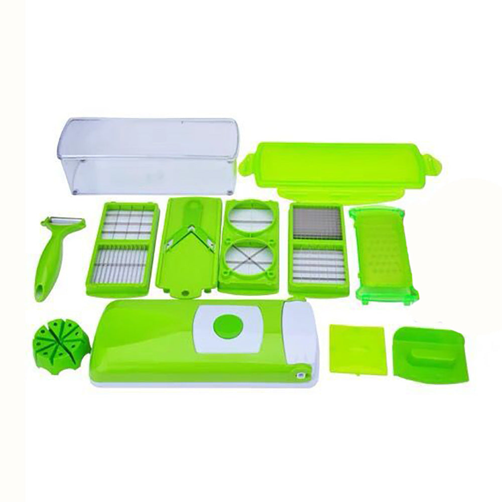 Multi-Functional Vegetable Chopper & Slicer Set - Dicer, Grater with Food Container & Peeler(green) V888-ELOSUNG35837