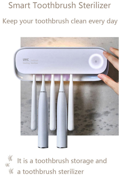 Smart UVC Toothbrush Sterilizer & Holder with Heat Drying, Radar Sensor Night Light(white) V888-ELOSUNG35840