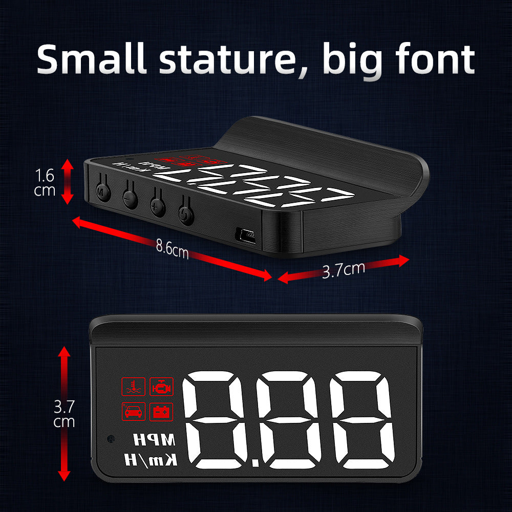 Compact OBD2 Car Head-Up Display (HUD) - Digital Speedometer with 5 Alarm Functions & Adaptive V888-ELOSUNG35849