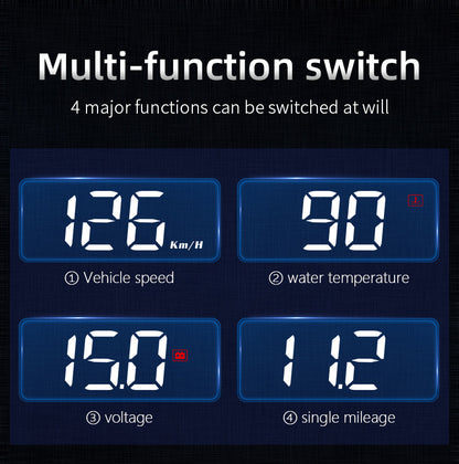 Compact OBD2 Car Head-Up Display (HUD) - Digital Speedometer with 5 Alarm Functions & Adaptive V888-ELOSUNG35849