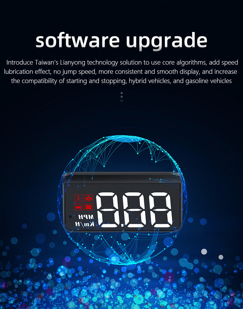 Compact OBD2 Car Head-Up Display (HUD) - Digital Speedometer with 5 Alarm Functions & Adaptive V888-ELOSUNG35849