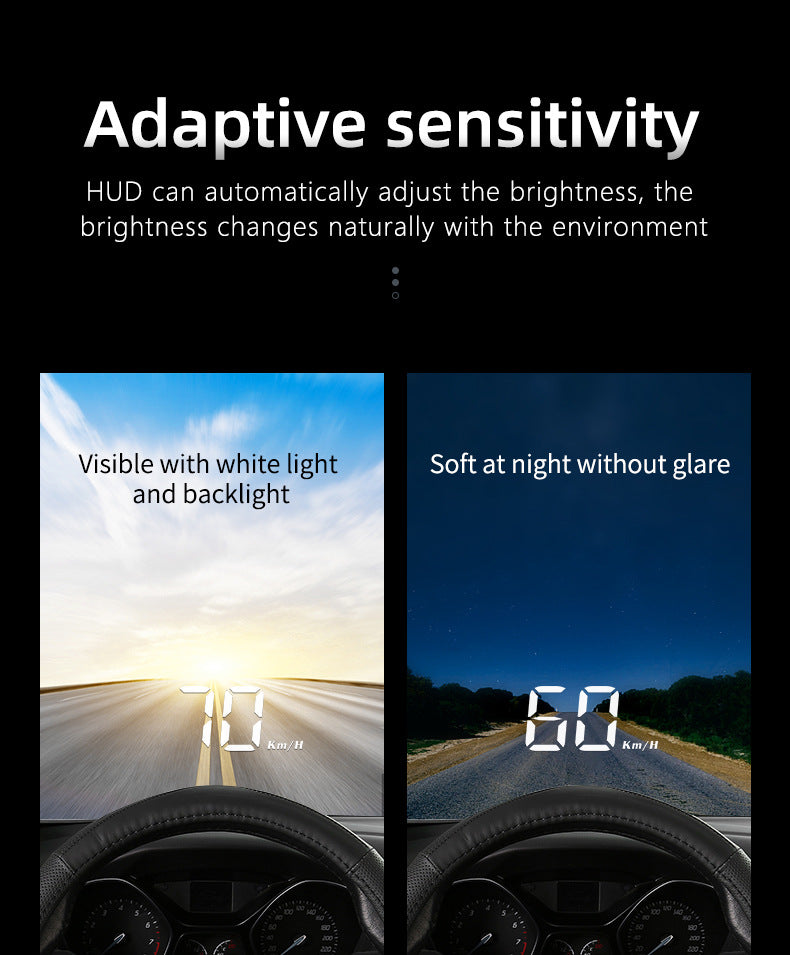Compact OBD2 Car Head-Up Display (HUD) - Digital Speedometer with 5 Alarm Functions & Adaptive V888-ELOSUNG35849