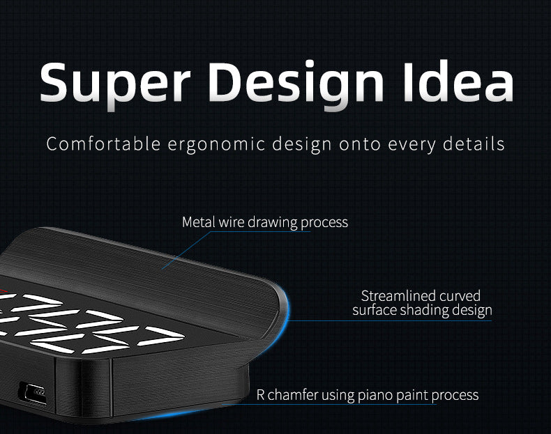 Compact OBD2 Car Head-Up Display (HUD) - Digital Speedometer with 5 Alarm Functions & Adaptive V888-ELOSUNG35849