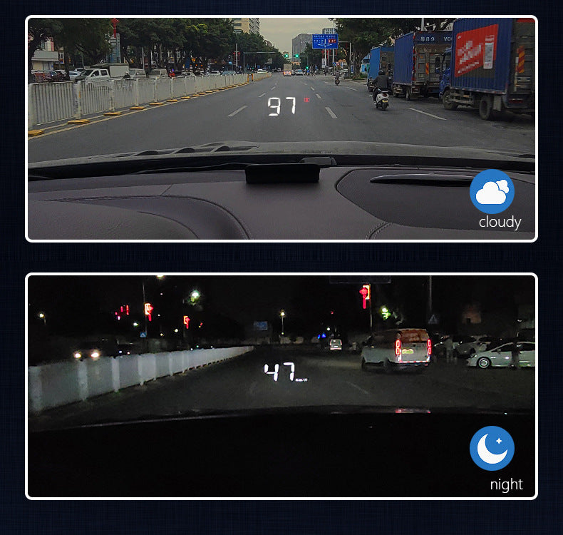 Compact OBD2 Car Head-Up Display (HUD) - Digital Speedometer with 5 Alarm Functions & Adaptive V888-ELOSUNG35849