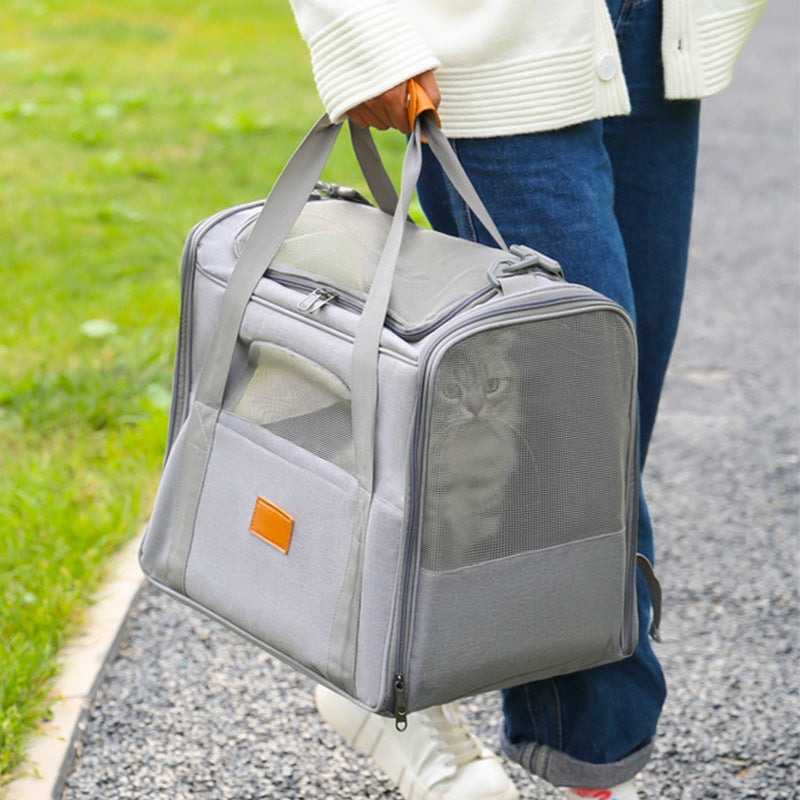 Foldable Soft-Sided Pet Carrier for Travel - Fits Cats & Small Dogs Under 6kg, with Removable Plush Bed & V888-ELOSUNG35853