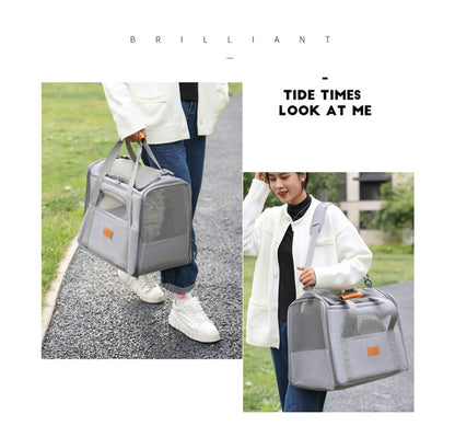 Foldable Soft-Sided Pet Carrier for Travel - Fits Cats & Small Dogs Under 6kg, with Removable Plush Bed & V888-ELOSUNG35853
