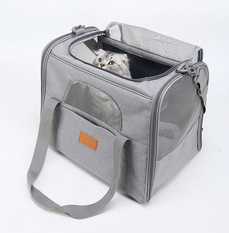 Foldable Soft-Sided Pet Carrier for Travel - Fits Cats & Small Dogs Under 6kg, with Removable Plush Bed & V888-ELOSUNG35853