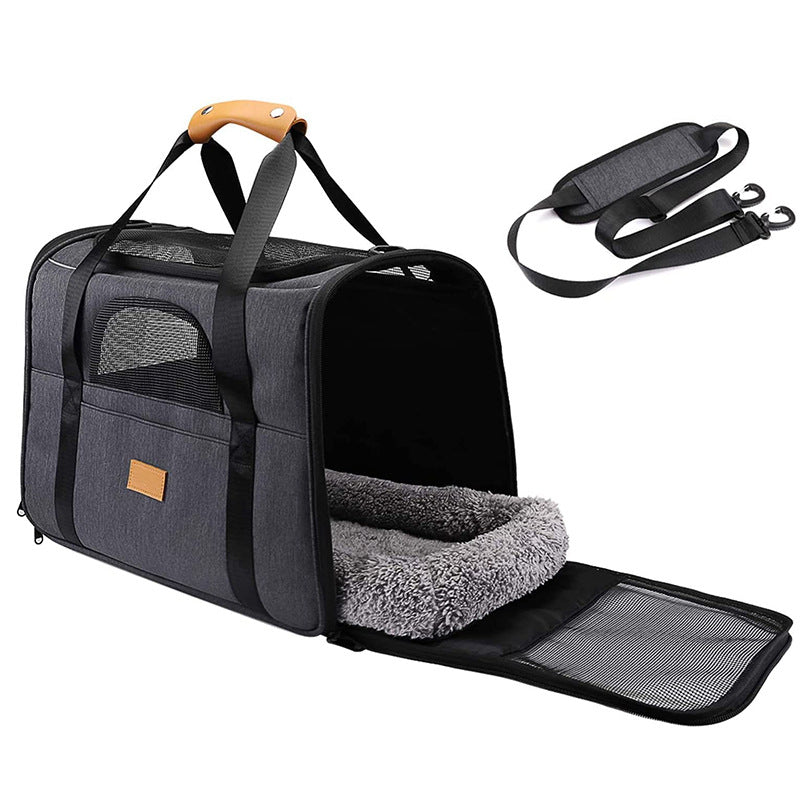 Foldable Soft-Sided Pet Carrier for Travel - Fits Cats & Small Dogs Under 6kg, with Removable Plush Bed & V888-ELOSUNG35854
