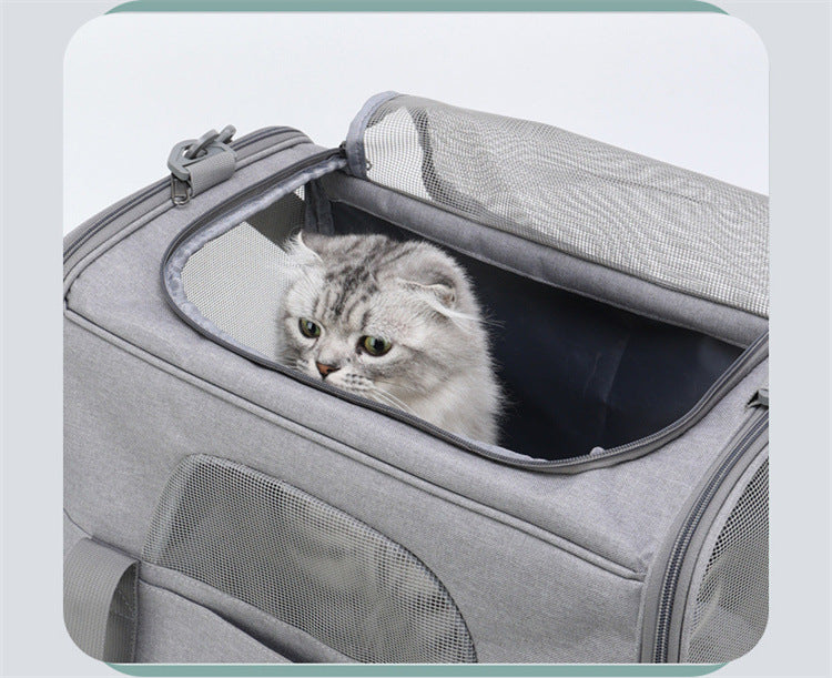 Foldable Soft-Sided Pet Carrier for Travel - Fits Cats & Small Dogs Under 6kg, with Removable Plush Bed & V888-ELOSUNG35854