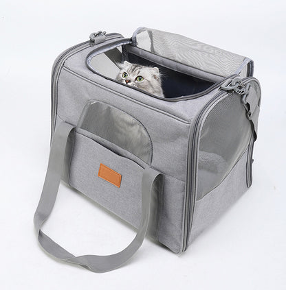 Foldable Soft-Sided Pet Carrier for Travel - Fits Cats & Small Dogs Under 6kg, with Removable Plush Bed & V888-ELOSUNG35854