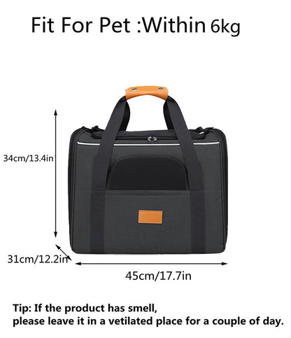 Foldable Soft-Sided Pet Carrier for Travel - Fits Cats & Small Dogs Under 6kg, with Removable Plush Bed & V888-ELOSUNG35854