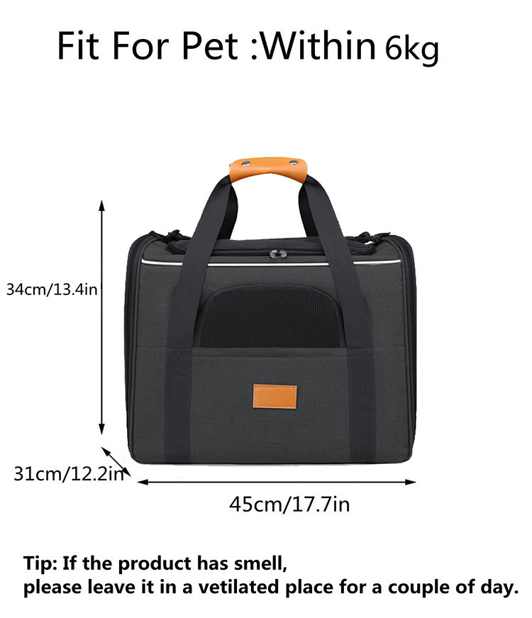 Foldable Soft-Sided Pet Carrier for Travel - Fits Cats & Small Dogs Under 6kg, with Removable Plush Bed & V888-ELOSUNG35855