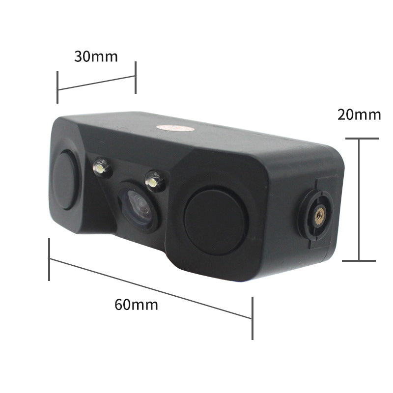 3-in-1 Car Reversing Camera & Parking Sensor System with Monitor - License Plate Frame Mount, Waterproof & V888-ELOSUNG35856
