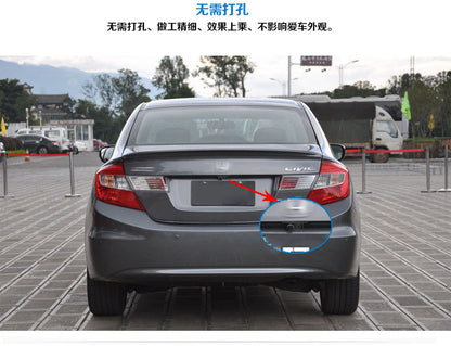 3-in-1 Car Reversing Camera & Parking Sensor System with Monitor - License Plate Frame Mount, Waterproof & V888-ELOSUNG35856