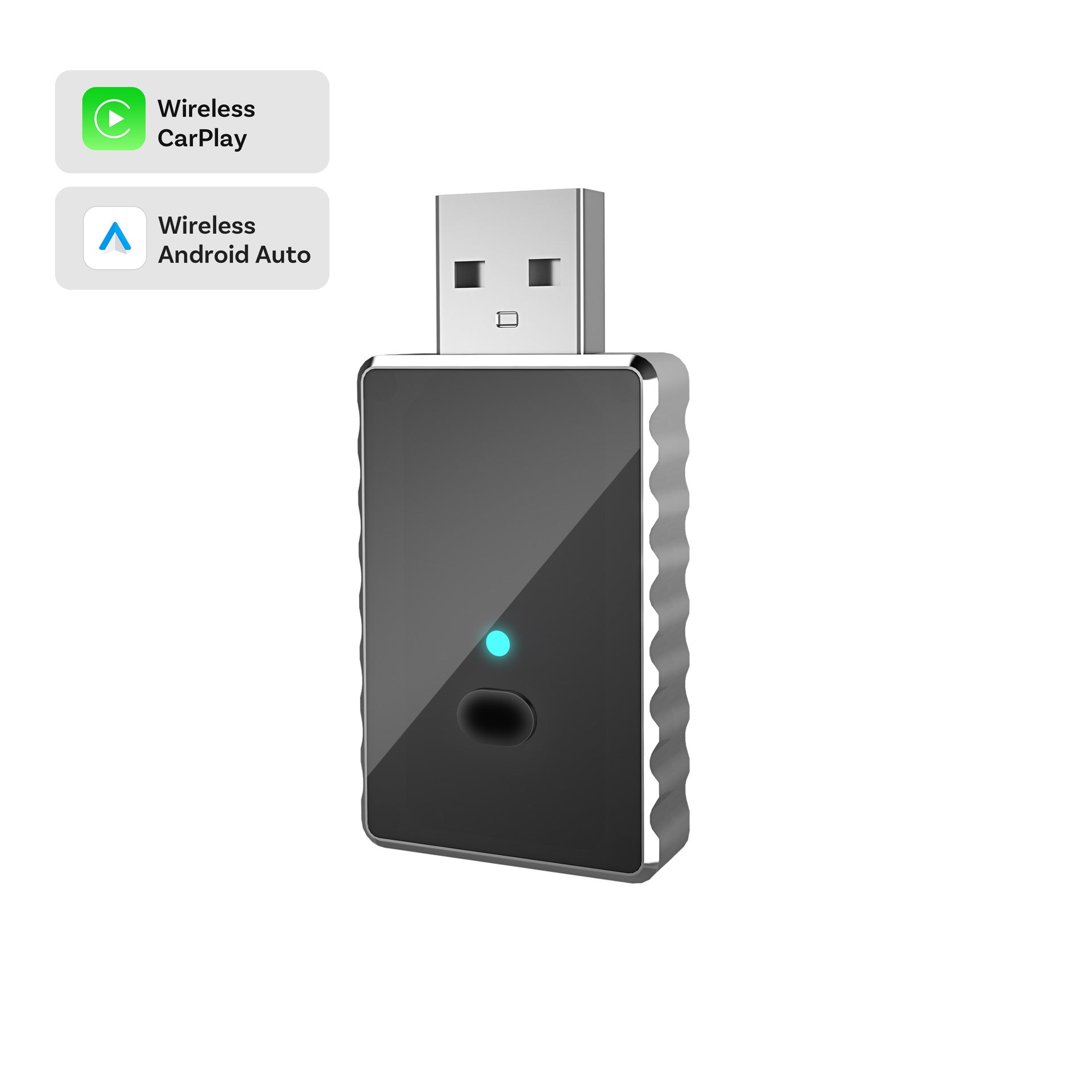 Mini 2-in-1 Wireless CarPlay & Android Auto Adapter - 5GHz WiFi 6, Bluetooth 5.4, Plug & Play Dongle(black) V888-ELOSUNG35857