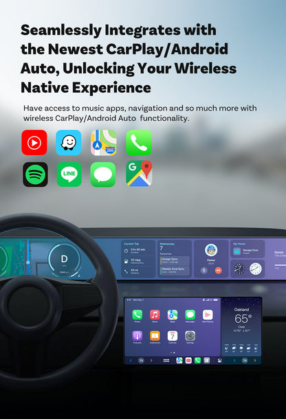 Mini 2-in-1 Wireless CarPlay & Android Auto Adapter - 5GHz WiFi 6, Bluetooth 5.4, Plug & Play Dongle(black) V888-ELOSUNG35857