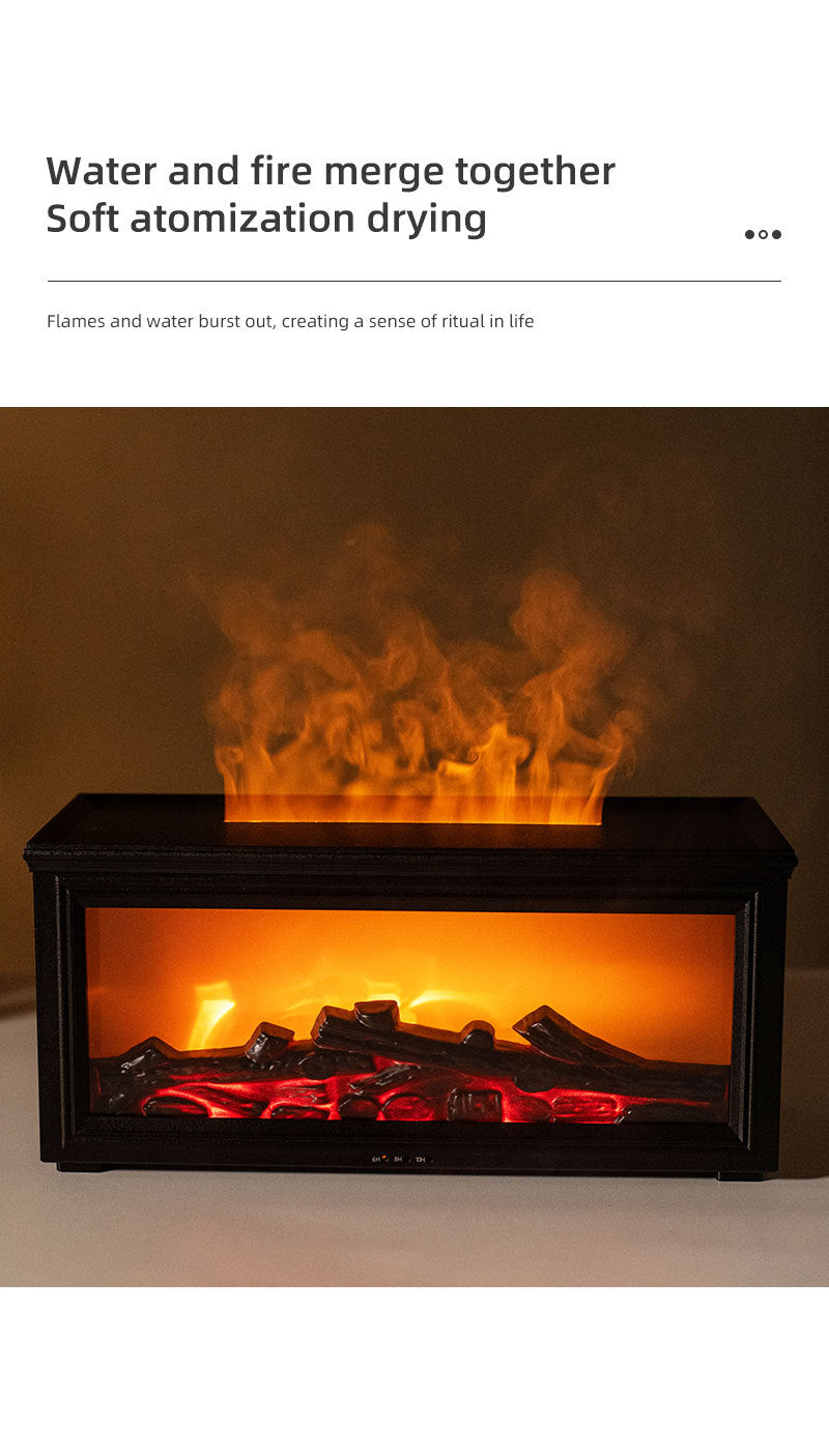 Fireplace Flame Effect Aroma Diffuser & Humidifier with 7-Colour Light, Timer & Remote Control(White) V888-ELOSUNG35859