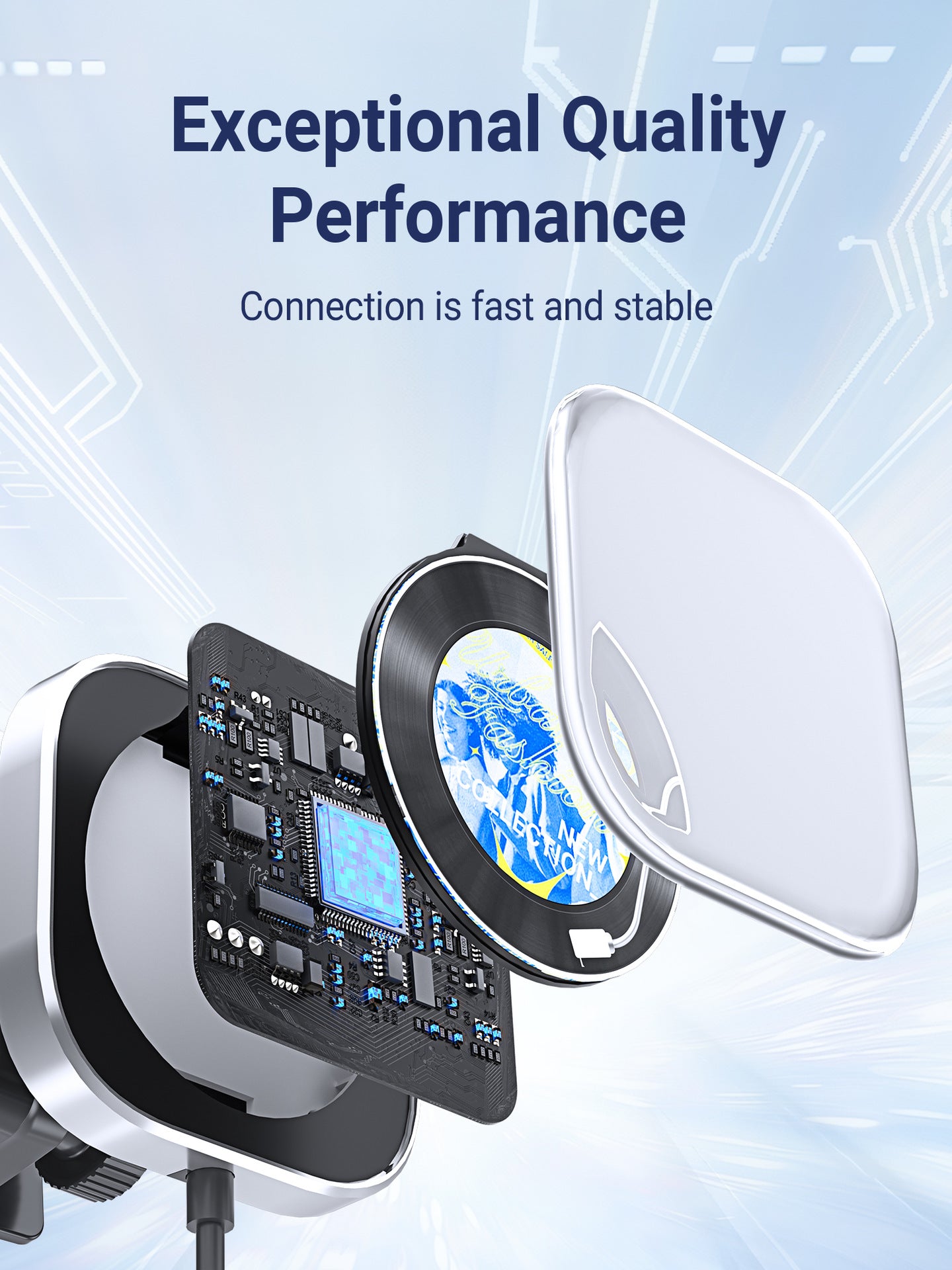 Wireless CarPlay Adapter with 1.6" Multi-Functional Screen, Car Diffuser & 360 Vent Clip(silver) V888-ELOSUNG35862