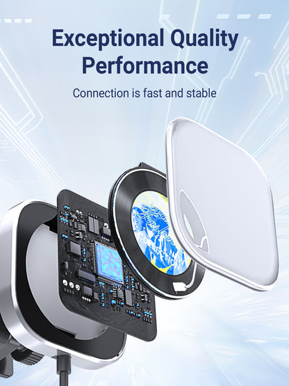 Wireless CarPlay Adapter with 1.6" Multi-Functional Screen, Car Diffuser & 360 Vent Clip(silver) V888-ELOSUNG35862