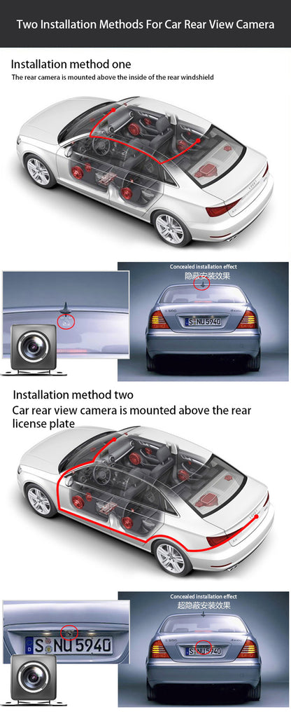 10-Inch Dual Lens Dash Cam Mirror - 1080P FHD Touch Screen Car DVR with Rear Camera, Night Vision & V888-ELOSUNG35863
