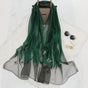 Elegant Butterfly Embroidered Scarf Shawl - Large Soft Silk Blend Wrap for Women(Green) V888-ELOSUNG35866