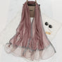 Elegant Butterfly Embroidered Scarf Shawl - Large Soft Silk Blend Wrap for Women(Purple) V888-ELOSUNG35867