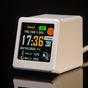 2pc Mini Smart Wi-Fi Weather Station Clock - Desktop Digital Clock with HD IPS Screen, Customizable GIF V888-ELOSUNG35898
