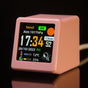 2pc Mini Smart Wi-Fi Weather Station Clock - Desktop Digital Clock with HD IPS Screen, Customizable GIF V888-ELOSUNG35903