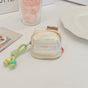 3pc Chic Woven Mini Backpack Pouch - Earphone Case & Coin Purse with Keychain Lanyard(white) V888-ELOSUNG35919