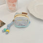 3pc Chic Woven Mini Backpack Pouch - Earphone Case & Coin Purse with Keychain Lanyard(blue) V888-ELOSUNG35922