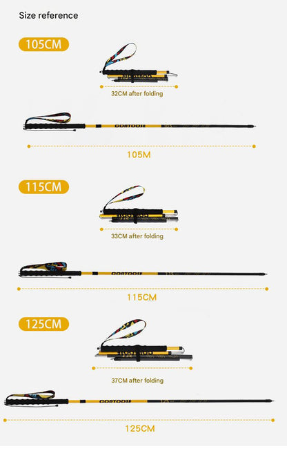 Ultralight Carbon Fiber Foldable Trail Running & Hiking Pole(blue Recommended height range 175-185cm) V888-ELOSUNG35936