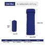 2pc Ultralight Inflatable Camping Sleeping Mat with Integrated Pillow - Waterproof 40D Nylon TPU(Dark Blue) V888-ELOSUNG35943