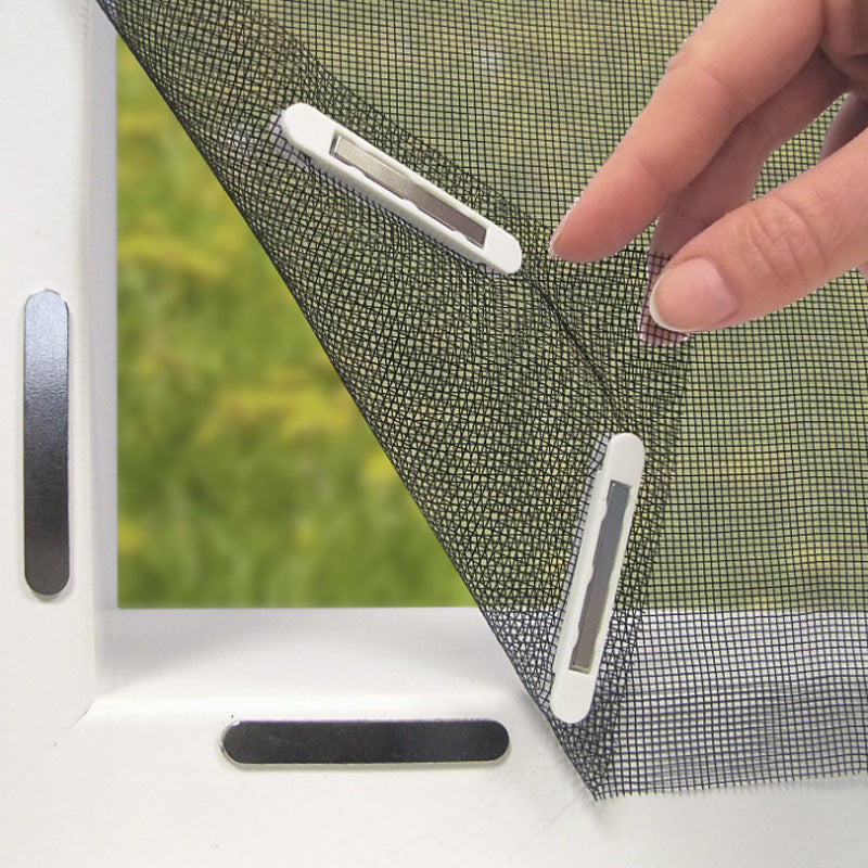 3pc DIY Magnetic Window Screen Kit - Fine Mesh Insect Net, No Drilling Required, Cut to Size(black 150cm x V888-ELOSUNG35945