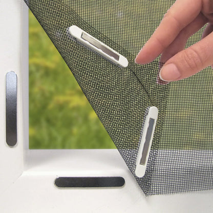 3pc DIY Magnetic Window Screen Kit - Fine Mesh Insect Net, No Drilling Required, Cut to Size(black 150cm x V888-ELOSUNG35945