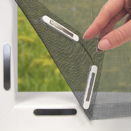 3pc DIY Magnetic Window Screen Kit - Fine Mesh Insect Net, No Drilling Required, Cut to Size(black 150cm x V888-ELOSUNG35945