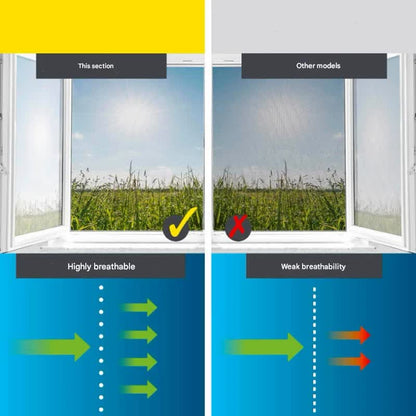 3pc DIY Magnetic Window Screen Kit - Fine Mesh Insect Net, No Drilling Required, Cut to Size(black 150cm x V888-ELOSUNG35945