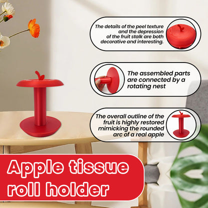 Apple-Shaped Adjustable Tissue Roll Holder - Fun & Practical Desktop Paper Towel Stand(red) V888-ELOSUNG35951