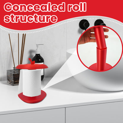 Apple-Shaped Adjustable Tissue Roll Holder - Fun & Practical Desktop Paper Towel Stand(red) V888-ELOSUNG35951