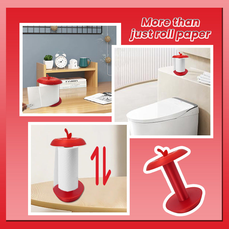 Apple-Shaped Adjustable Tissue Roll Holder - Fun & Practical Desktop Paper Towel Stand(red) V888-ELOSUNG35951