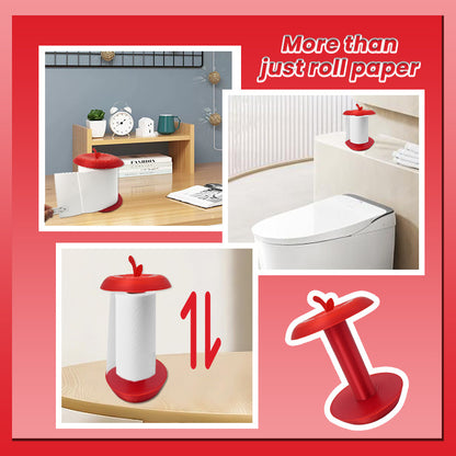 Apple-Shaped Adjustable Tissue Roll Holder - Fun & Practical Desktop Paper Towel Stand(red) V888-ELOSUNG35951